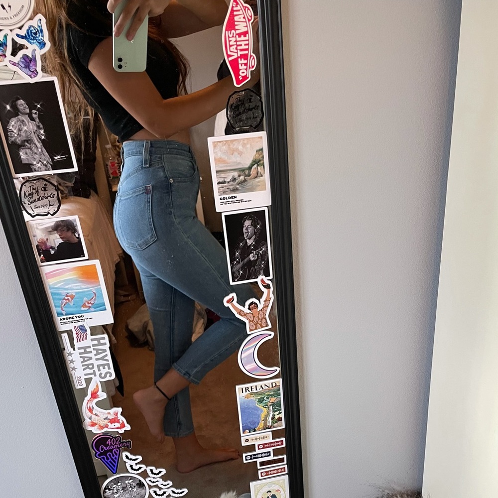 BDG girlfriend high rise cropped jeans